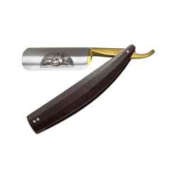 DOVO The Traveller Limited Edition &ndash; premium 8/8" straight razor with a square point, engraved with a symbol for transience and hope, refined with the finest gold, and limited to 66 pieces, ideal for traditional wet shaving enthusiasts seeking a unique an